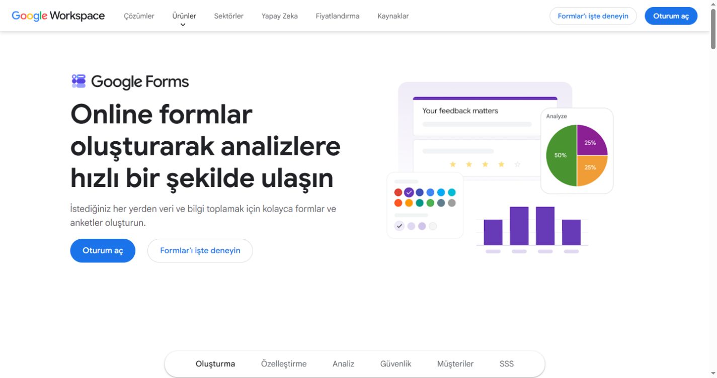Google Forms official homepage