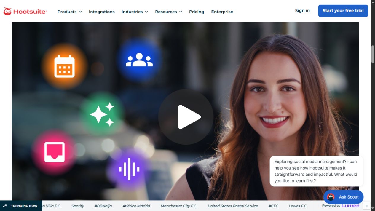 Hootsuite official homepage