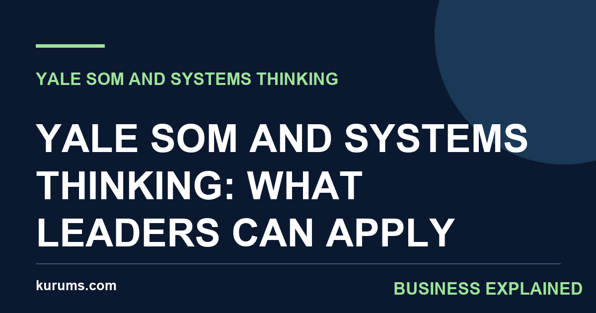 Yale SOM and Systems Thinking