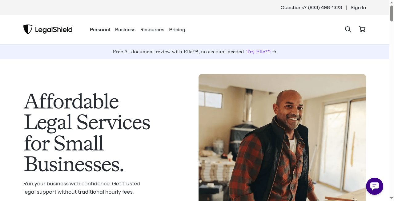 LegalShield small business plans page