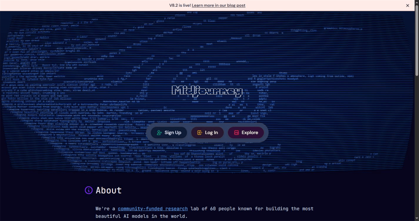 Midjourney official homepage