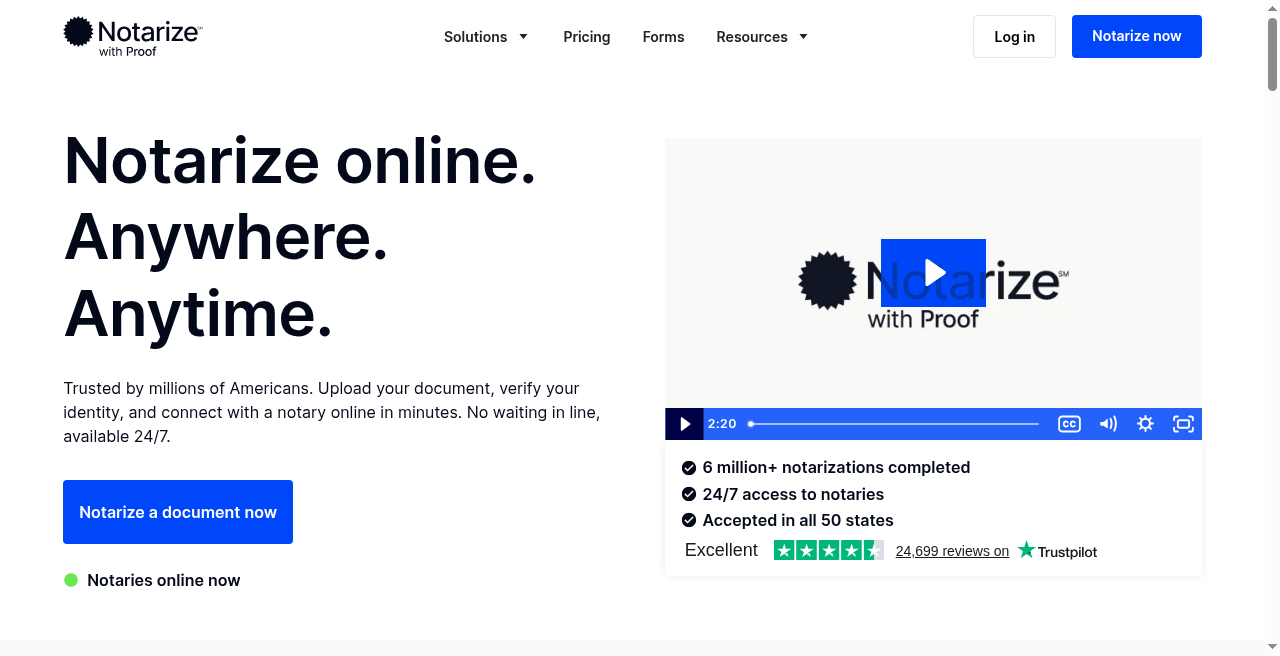 Notarize by Proof official homepage