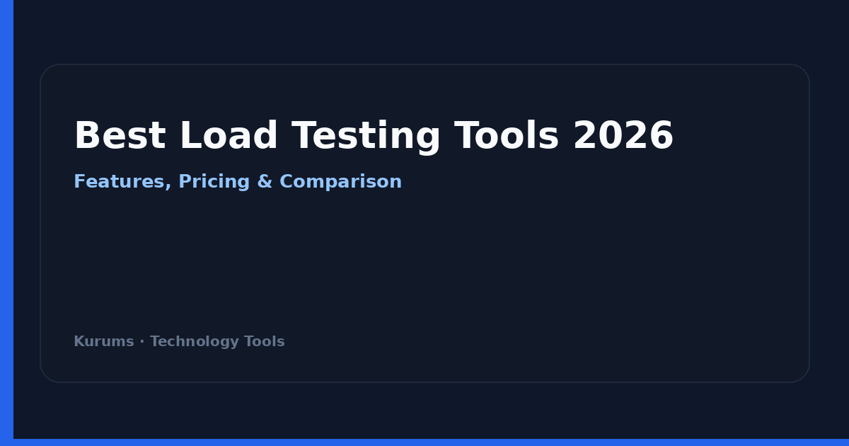 Best load testing tools 2026 — Kurums