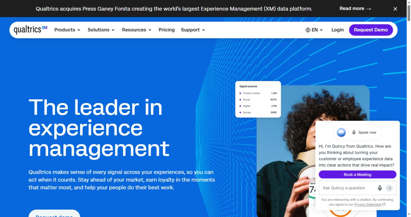 Qualtrics official homepage