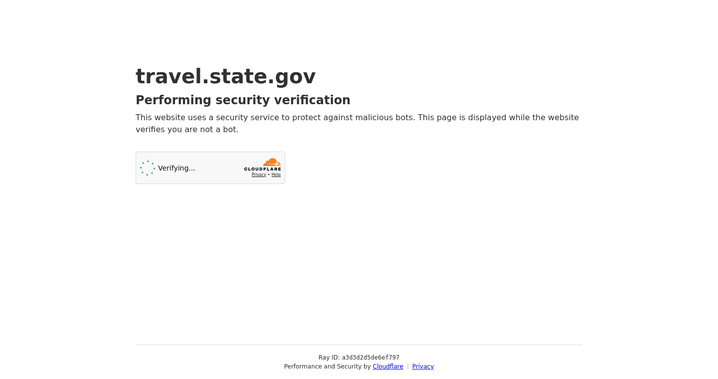 U.S. Department of State requesting authentication services page