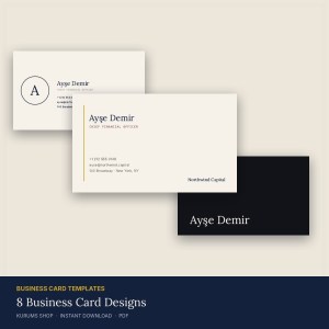Business Card Templates — 8 Editable Designs for Finance & Consulting Professionals (SVG + PDF, print-ready)