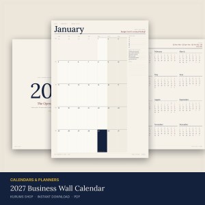 2027 Business Wall Calendar — The Operator's Year (Printable, A3 / A4 / Letter)