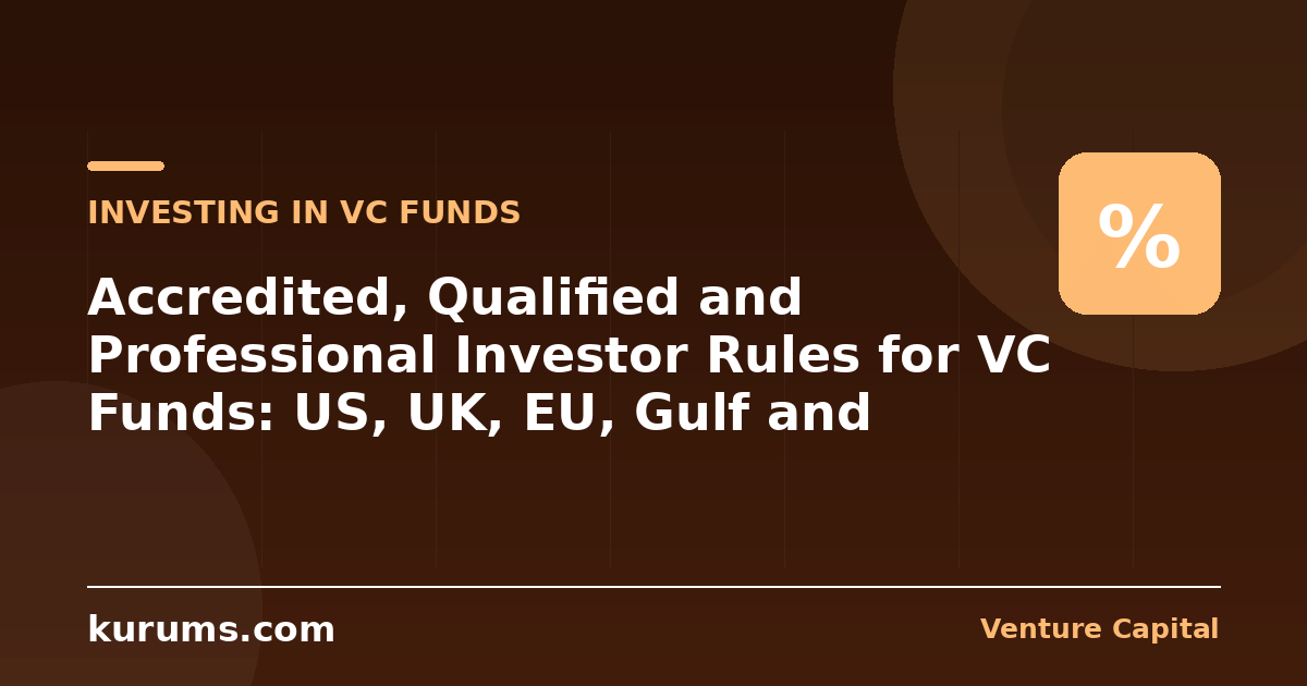 Accredited, Qualified and Professional Investor Rules for VC Funds: US, UK, EU, Gulf and Turkey Compared