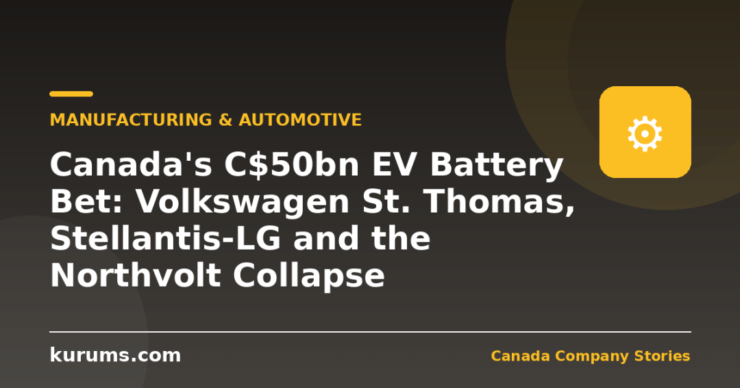 Canada's C$50bn EV Battery Bet: Volkswagen St. Thomas, Stellantis-LG and the Northvolt Collapse