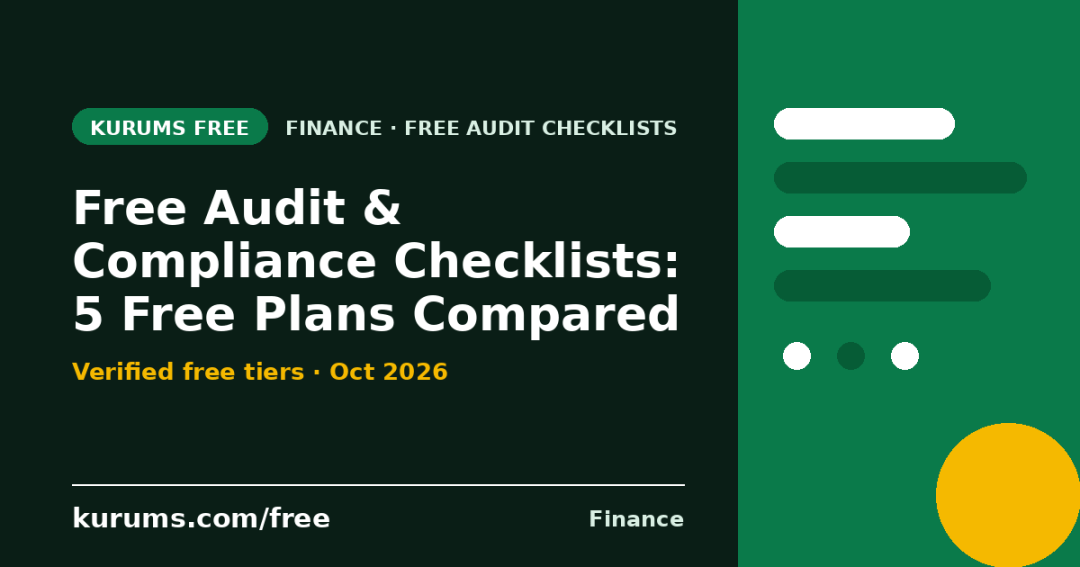 Free Audit & Compliance Checklists (2026): 5 Free Plans Compared