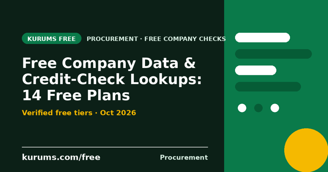 Free Company Data & Credit-Check Lookups (2026): 14 Free Plans Compared