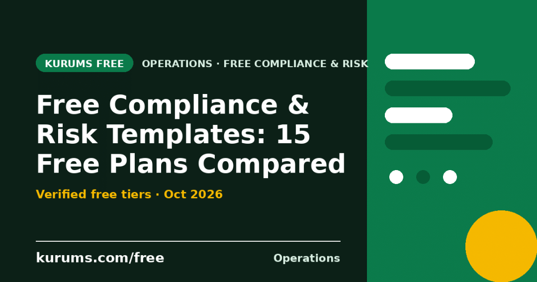 Free Compliance & Risk Templates (2026): 15 Free Plans Compared