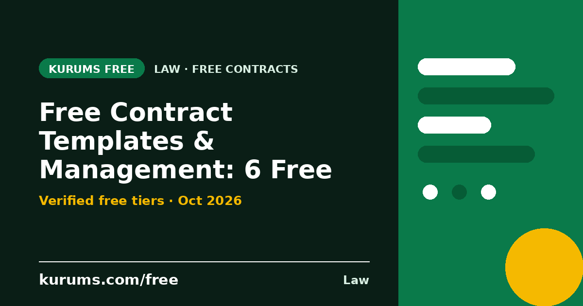 Free Contract Templates & Management (2026): 6 Free Plans Compared