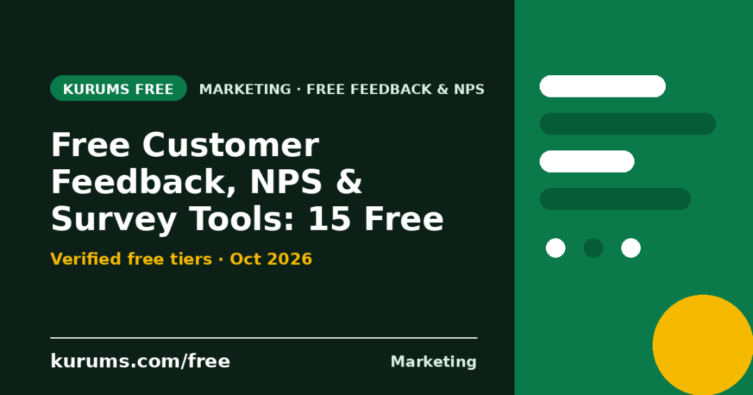 Free Customer Feedback, NPS & Survey Tools (2026): 15 Free Plans Compared