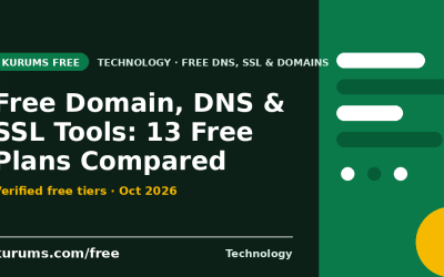 Free Domain, DNS & SSL Tools (2026): 13 Free Plans Compared
