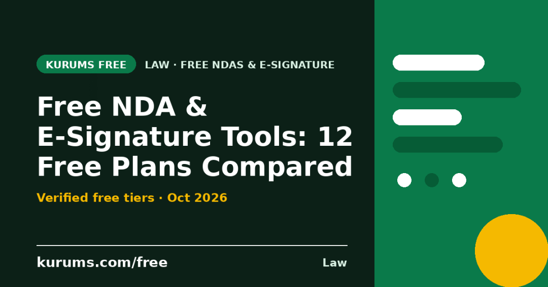 Free NDA & E-Signature Tools (2026): 12 Free Plans Compared