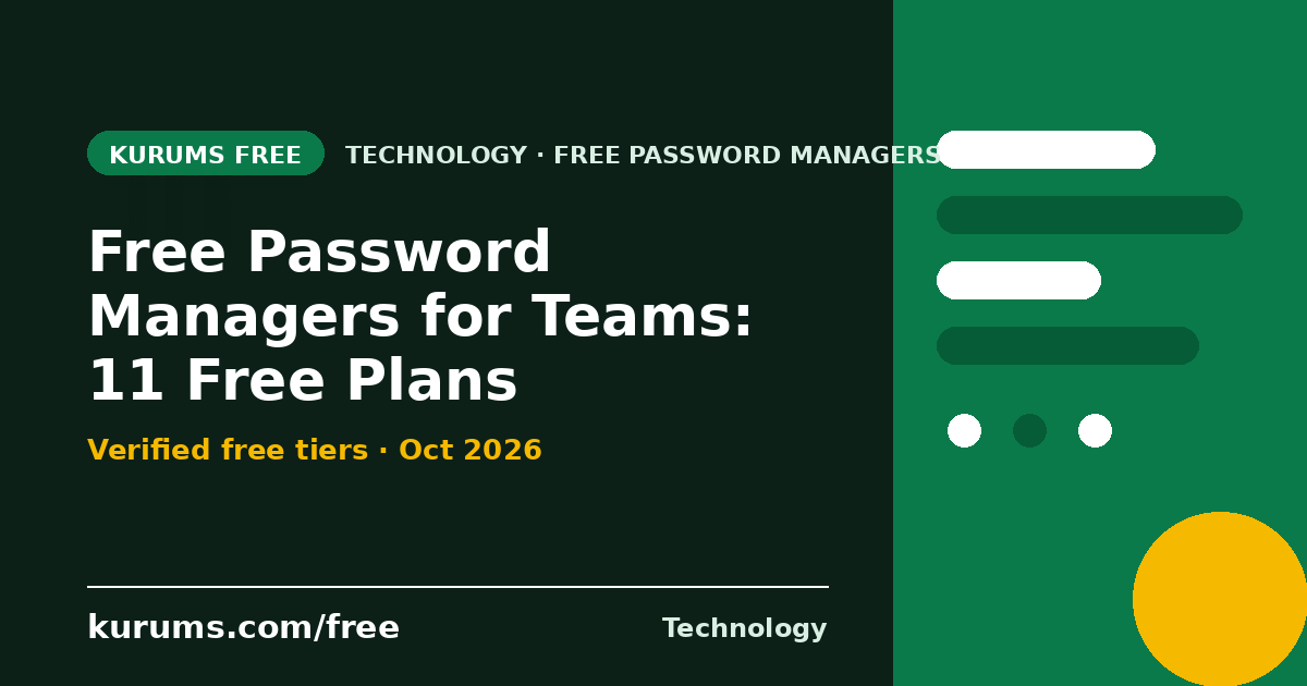 Free Password Managers for Teams (2026): 11 Free Plans Compared