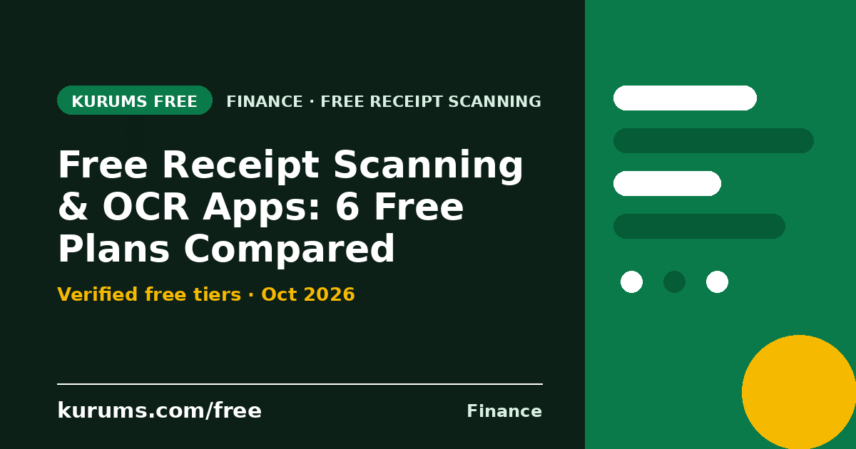 Free Receipt Scanning & OCR Apps (2026): 6 Free Plans Compared