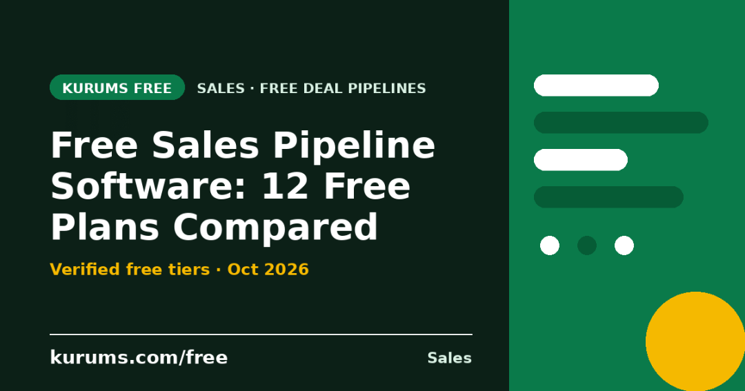 Free Sales Pipeline Software (2026): 12 Free Plans Compared