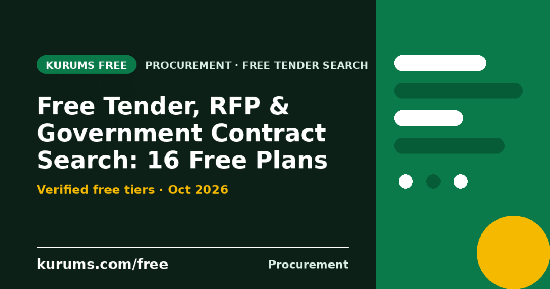 Free Tender, RFP & Government Contract Search (2026): 16 Free Plans Compared