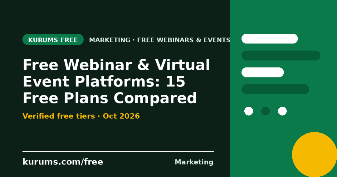 Free Webinar & Virtual Event Platforms (2026): 15 Free Plans Compared