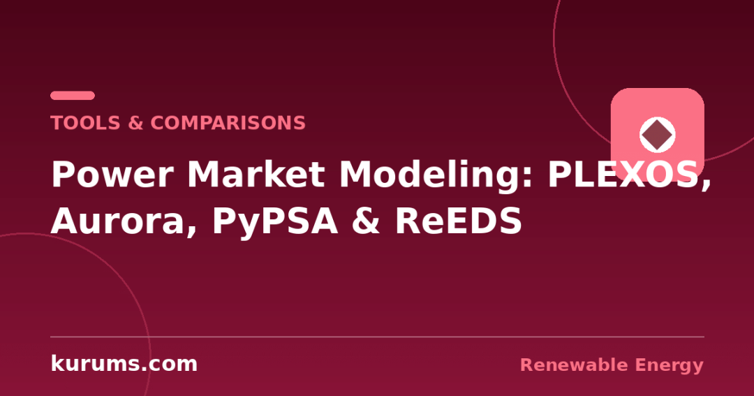 PLEXOS vs Aurora vs PyPSA vs GenX vs ReEDS: Power Market Modeling Software Compared