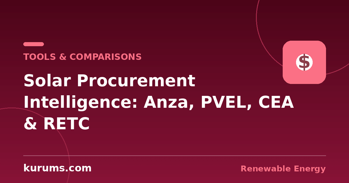 Anza vs Kiwa PVEL vs CEA vs RETC: Solar Procurement & Module Intelligence Compared