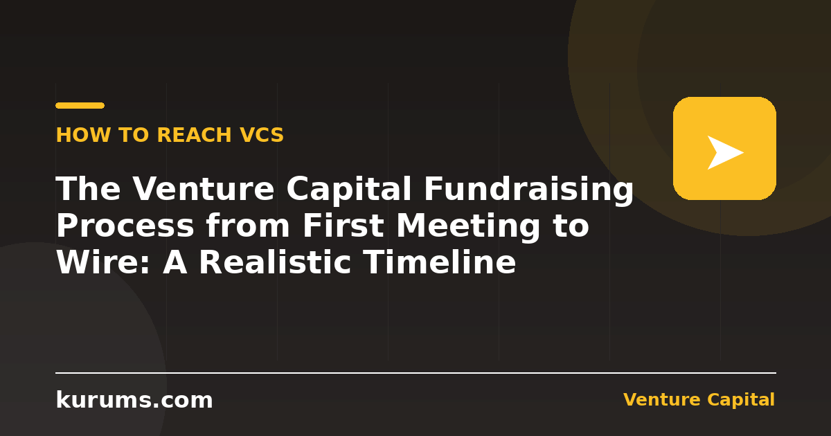 The Venture Capital Fundraising Process from First Meeting to Wire: A Realistic Timeline