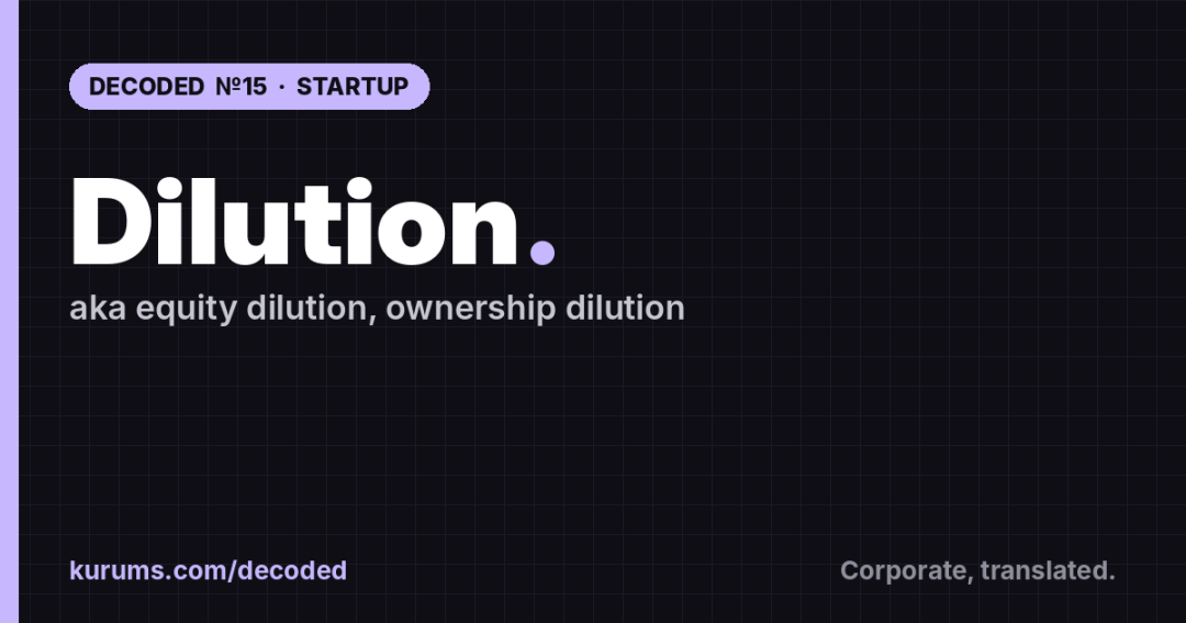 Dilution explained for Gen Z — Kurums Decoded cover