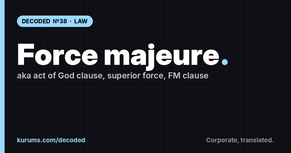 Force majeure explained for Gen Z — Kurums Decoded cover