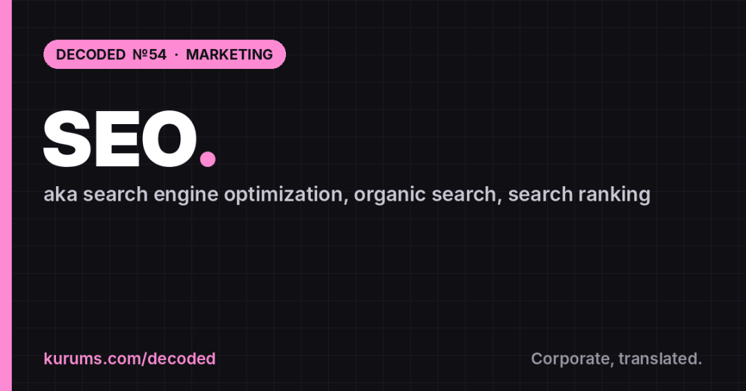 SEO, Decoded: Kurums Decoded №54, Marketing